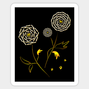 Golden flowers Sticker